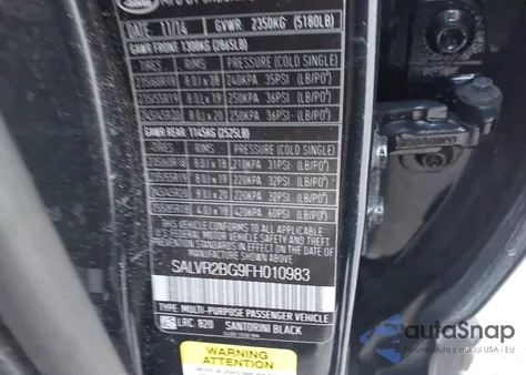 2015 Land Rover Range Rover Evoque Pure из США, поврежденный, VIN SALVR2BG9FH010983